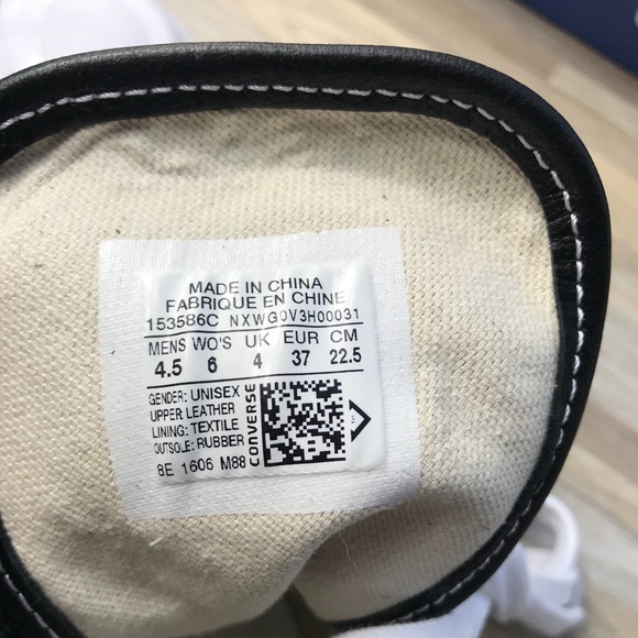 Converse Rare JP Signature HI Black Leather W AUTH - Picture 8 of 8